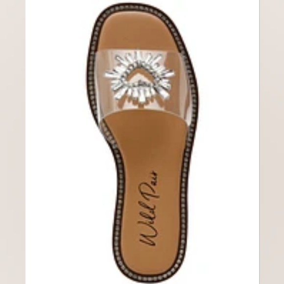 Wild Pair Shoes - Wild Pair Clear Caprie Vinyl Open Toe Slip-on Flat Sandals Size 7